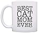 ThisWear Cat Lover Gifts Best Cat Mom Ever Pet Owner Rescue Gift 11oz Ceramic Coffee Mug with Handle White