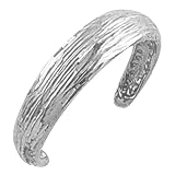 14 Karat White Gold Diamond-Cut Toe Ring