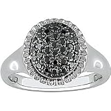 1/3 Carat Black Diamond Ring w/ Sterling Silver and Black Rhodium