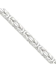 7.5mm, Sterling Silver, Square Byzantine Chain, 20 inch