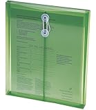 Smead Poly Envelope, 1-1/4" Expansion, String-Tie Closure, Top Load, Letter Size, Green, 5 per Pack (89543)