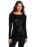 Chaus Women's Chandelier Embellishment Boat Neck Top