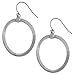 14 Karat White Gold Flat Oval Hoop Earrings (20 title=