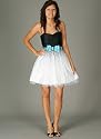 Jewel Bow Polka Dot Formal for Bridesmaid Formal Prom