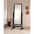 Contemporary Rubbed Black Finish Bedroom Floor Mirror