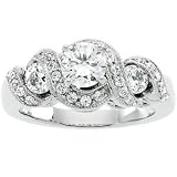 14K White Gold Diamond Semi Mount Engagement Ring (0.63 ctw, G-H, SI1)