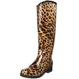 dav Women's English Leopard Knee-High Boot