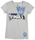 NBA Women's Dallas Mavericks Conference Champions Cap Sleeve T-Shirt (Light Ash, Medium)