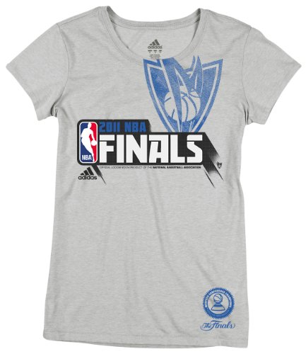NBA Women's Dallas Mavericks Conference Champions Cap Sleeve T-Shirt (Light Ash, Medium)