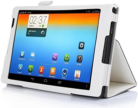 VSTN® Lenovo Tab S8-50 Multi-Angle Stand Slim-Book PU Leather Cover Case with Hand Strap&amp;Card Holder, Only fit Lenovo Tab S8-50 tablet (White)