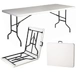 from Redstone Outdoors 6ft Folding Trestle Table - Super Strong 300kg Load Capacity - Simple and Strong Central Locking Mechanism
