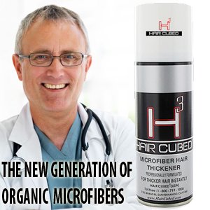 Hair Cubed ® - Black Hair Building Fiber Spray (Water Proof) Lasts 2 - 5 Months