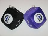 COLORADO ROCKIES Team Logo Pair of FUZZY DICE