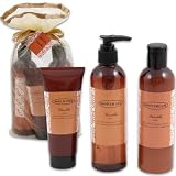 Vanilla Organic Bath Gift Set in Silk Pouch (Body Butter, Shower Gel, Body Cream)