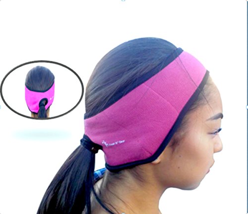 USA MADE-Small Ponytail Headband for Smaller Heads & Kids 400G Heavy Fleece w/ 800G Sewn in Ear Area for Extra Warmth. Perfect Running Headband Ear Warmer for Winter Weather by Finish It! Gear