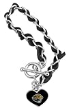 NFL Jacksonville Jaguars Chain and Leather Strap Bracelet with Team Logo Charm