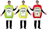 Heinz - Ketchup,Mustard,Relish Adult Group Costume Set - One Size
