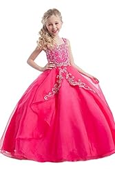 Girls  Tulle Crystal Sheer Lace Crystals  Ball Gown Pageant Dress/Party Dress 