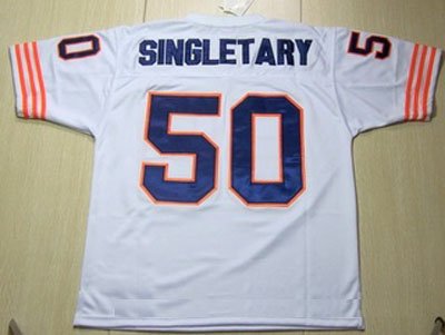 Chicago Bears 50 Mike Singletary Throwback White Jerseys Authentic Football Jersey Size 48-56 (Please Select the Size When You Order, Can Do Drop Shipping)