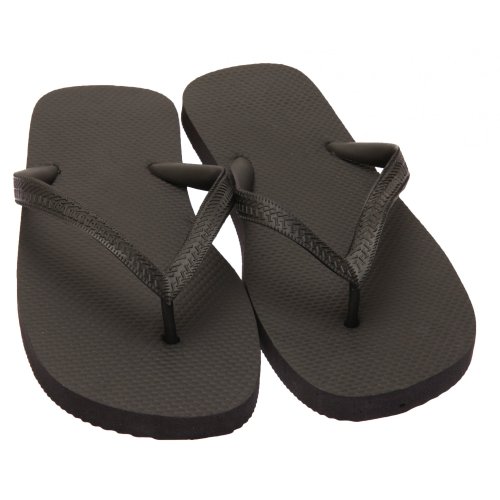Mens Plain Summer/Beach Wear Flip Flops (UK 7-8, EUR 41-42) (Black)