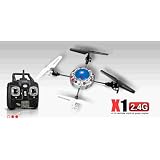 SYMA X1 Ufo, RTF, SUPER FUNFAKTOR, mit deutscher Bedienungsanleitung, 4 Kanal Quad-Copter, 2.4 GHz Technologie, 3-Achsen Gyroscoptechnik, 3D-Kunstflugfunktion,von "Syma"
