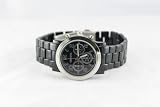 Geneva Chronograph-style metal link fashion watch (black)