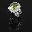 Silvertone Cushion-cut CZ Fashion Ring