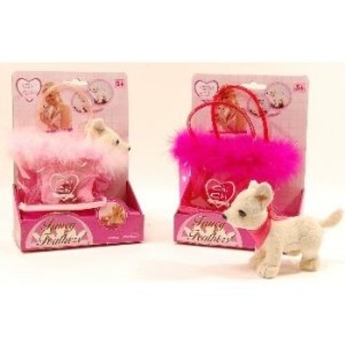 Imagen 1 de Simba Toys 105891717  - Chichi Amor plumas de lujo, un perro en miniatura en el caso de blancos, [importado de Alemania]