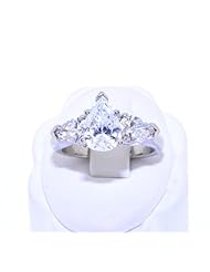 14K White Gold CZ/Diamond Ring