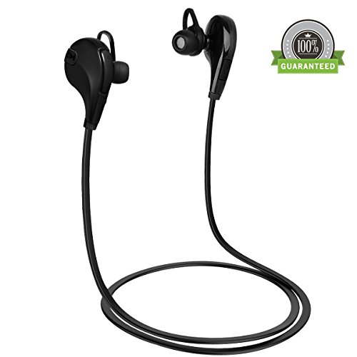 Amoner Bluetooth Headphones V4.1 Wireless Stereo Sport Noise Cancelling Sweatproof Earbuds Earphones Headset with Microphone for iPhone iPad Samsung and other Android Phones