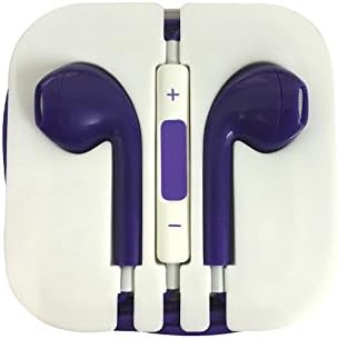 Earphones Earbud Headset Headphone with Mic for Apple iPhone 5 iphone 6 iPod 3.5 (Purple)