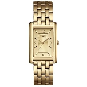 Timex Women's Gold-Tone Fashion Rectagle Dress Watch #T2N050