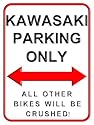 Kawasaki Parking Only - Motorcycle Mini Metal Wall Sign