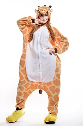 Rnmomo Unisex-adult Kigurumi Onesie Fire Dragon Pajamas-Giraffe