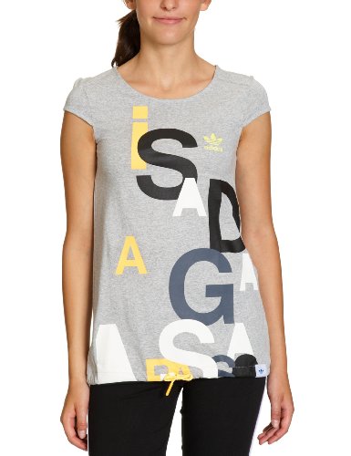 adidas Damen ST GRAPHIC TEE, medium grey heather, 40 Preisvergleich