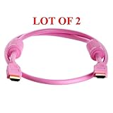 2-PACK 3-FT HDMI M/M CABLE for HDTV/DVD PLAYER HD LCD TV(Pink)