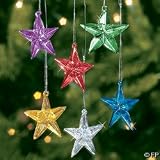 12 Glass STAR Christmas Tree ORNAMENTS/HOLIDAY Decorations/Dozen