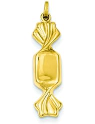 14K Yellow Gold Wrapped Candy Piece Charm Pendant
