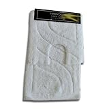 Luxury 100% Cotton Two Piece Bath Mat and Pedestal Set in White