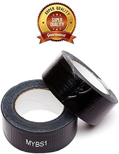 Duct tape black big rolls (2-Pack) Excellent adhesion to a wide variety of surfaces like cloth vinyl leather plastic metal &amp; laminates