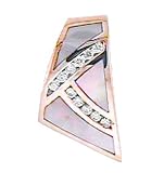 14K Rose Gold, Pink Mother of Pearl and Diamond Pendant