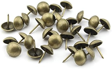 HMyGoDirect Round Head 13x11mm Bronze Pin Doornail Pushpin Drawing Pin Thumbtack DecoTack Upholstery Nail Drum Nail Pack of 100