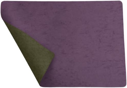 Trendex Home Designs Crypton/Fresco Reversible Placemat, 12.75 by 18-Inch, Eggplant/Moss, Set of 2