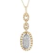 Necklace With 0.75ctw Genuine Clean Diamonds Made in 14K Two tone Gold Length 18in