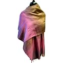 Sirisha Large Thai Silk Scarf - Brown and Purple