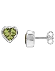 Peridot Earrings in 14K White Gold