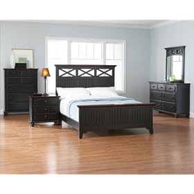 Broyhill Cross Towne Panel Bedroom Series Cross Towne Panel Bedroom Set in Cherry and Black