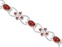 Delicate Filigree Design 9.50 carats total weight Oval & Round Cut Garnet Gemstone Bracelet in Sterling Silver