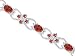 Delicate Filigree Design 9.50 carats total weight Oval & Round Cut Garnet Gemstone Bracelet in Sterling Silver