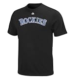 MLB Mens Colorado Rockies Carlos Gonzalez Black Short Sleeve Basic Tee By Majestic (Black, Small)